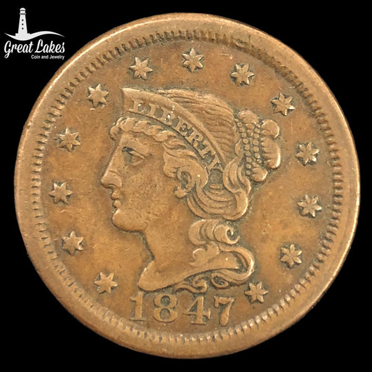 1847 Braided Hair Large Cent (XF)