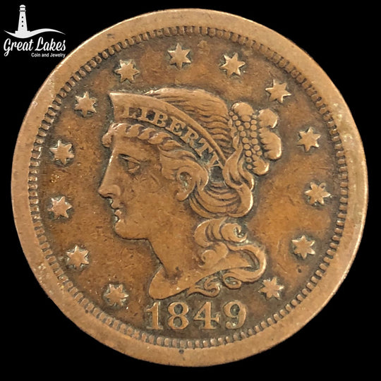 1849 Braided Hair Large Cent (XF)