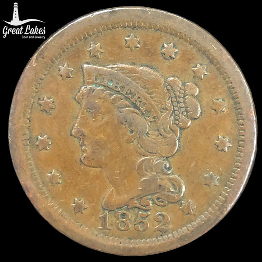 1852 Braided Hair Large Cent (VF)
