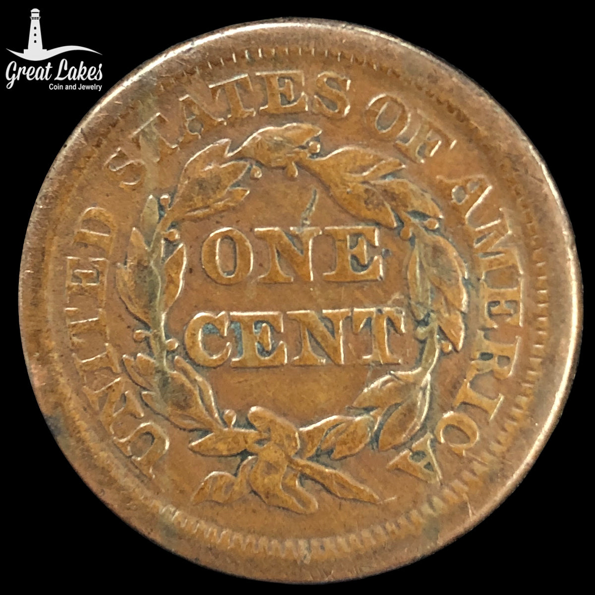 1853 Braided Hair Large Cent (F)