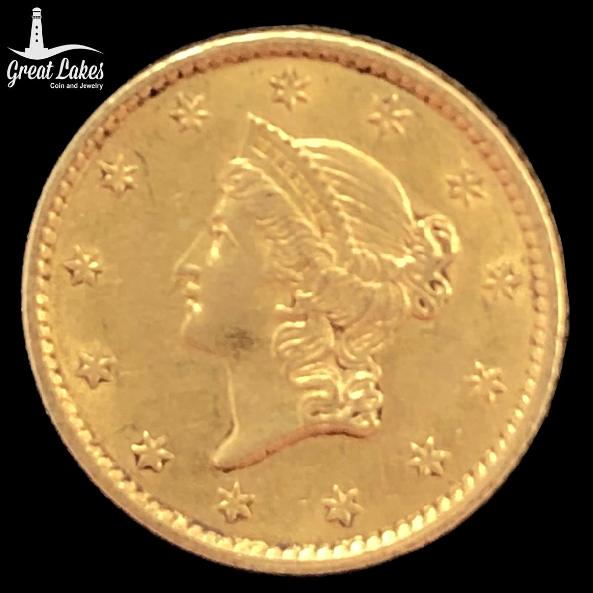 1853 $1 Liberty Head Gold Dollar Type 1 (XF)