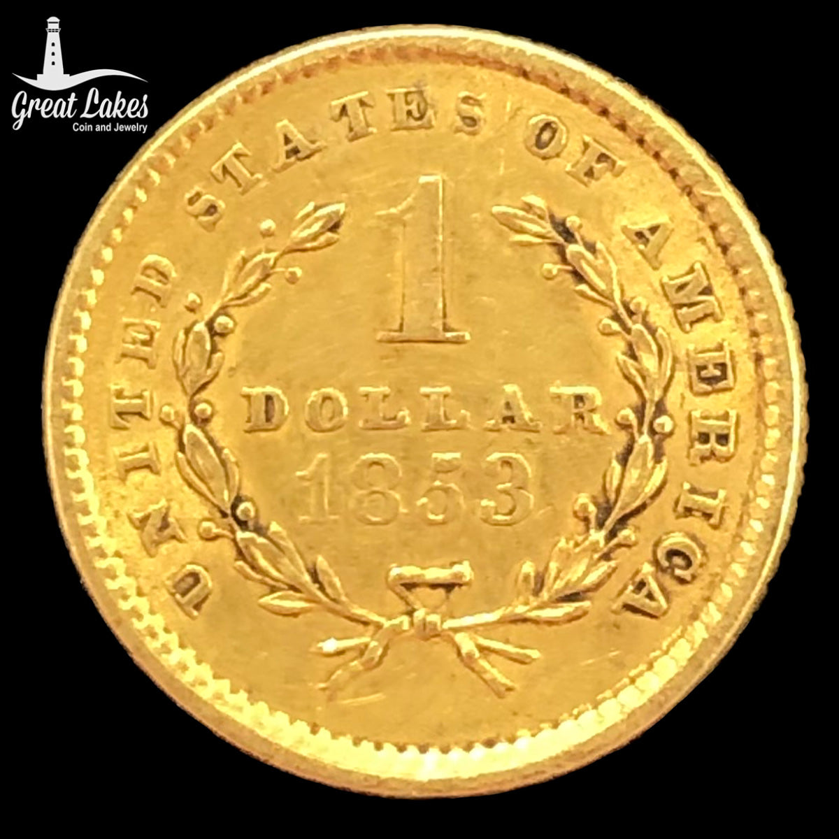 1853 $1 Liberty Head Gold Dollar Type 1 (XF)
