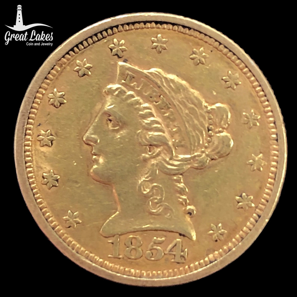 1854 $2.50 Liberty Gold Quarter Eagle (XF)