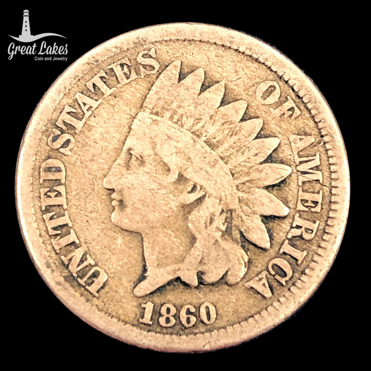 1860 Copper Nickel Indian Cent VG