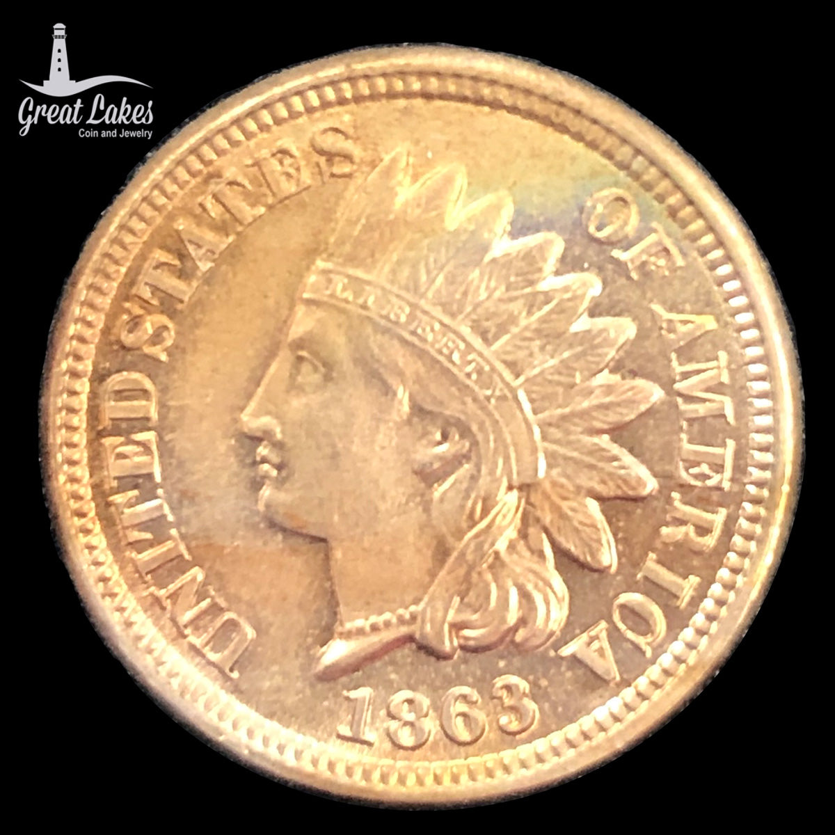 1863 Copper Nickel Indian Cent (AU)