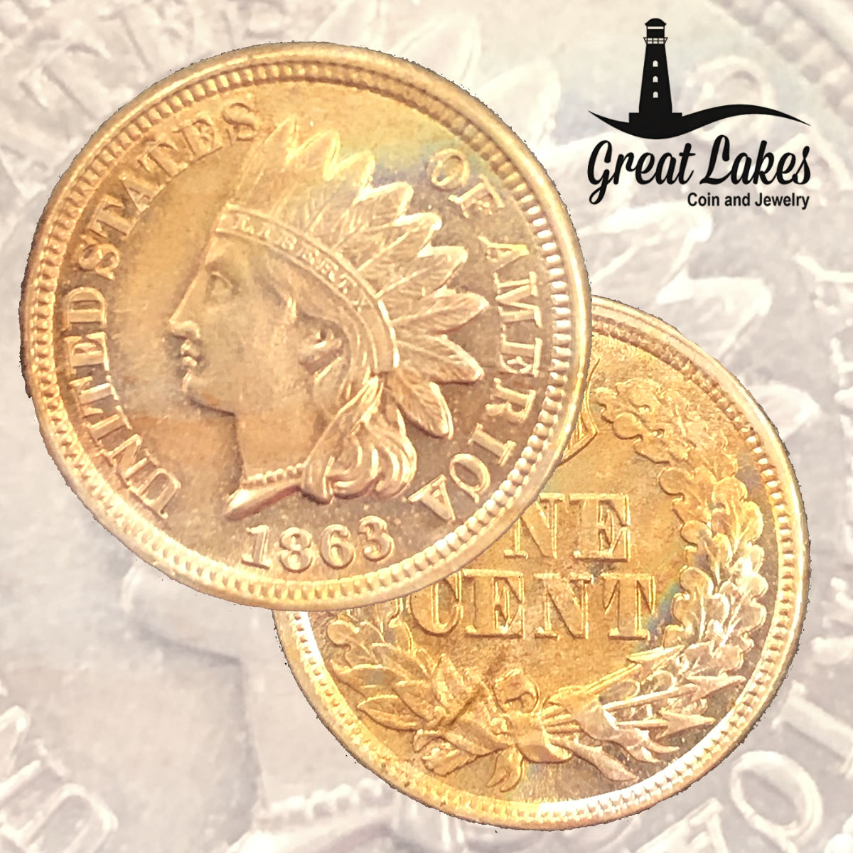 1863 Copper Nickel Indian Cent (AU)