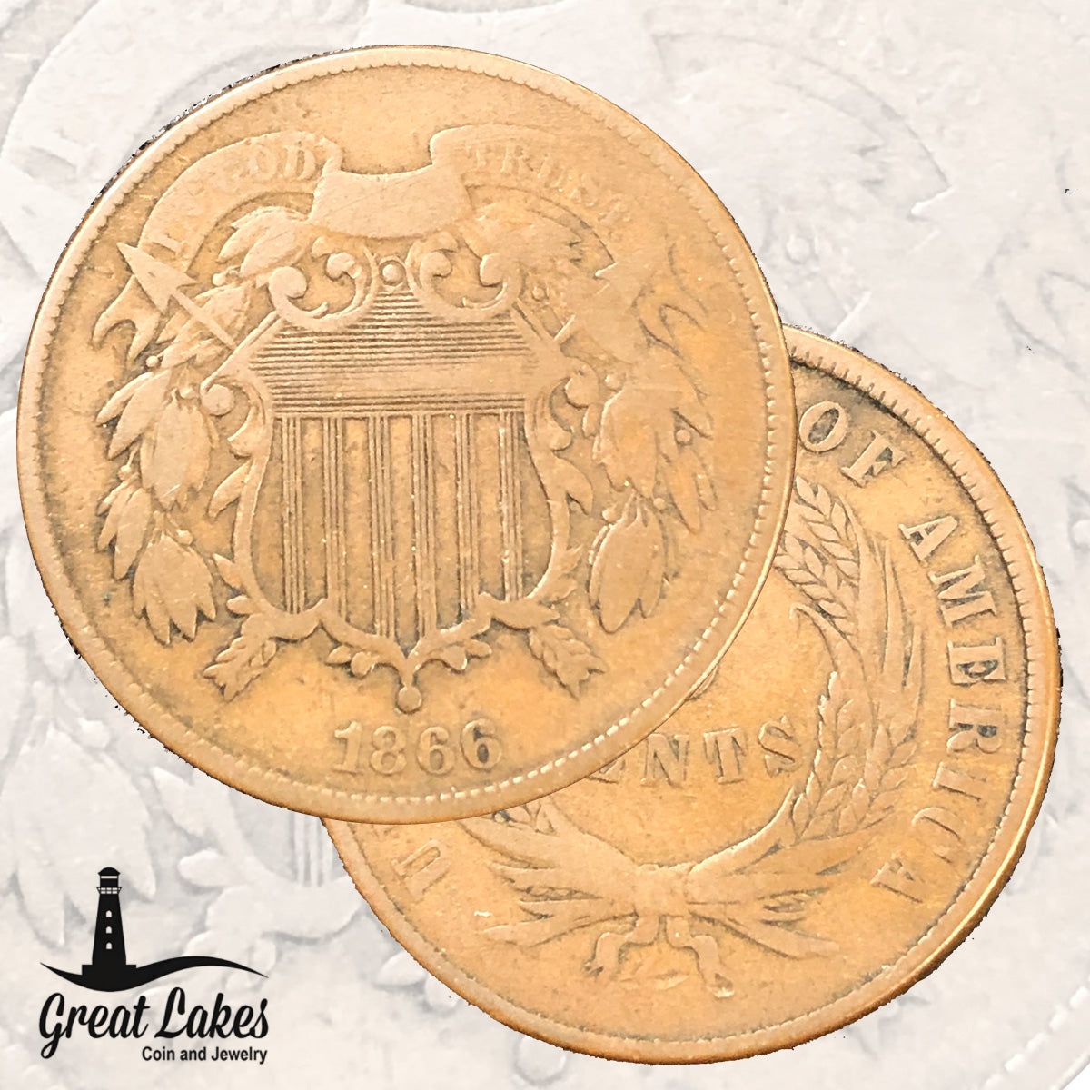 1866 2 Cent Piece (F)