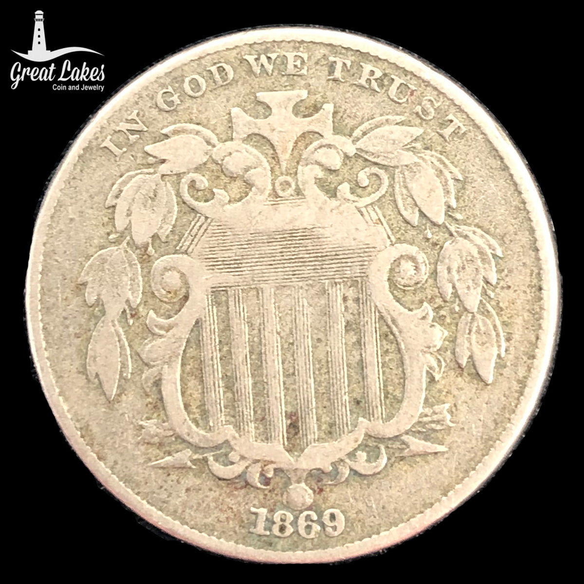 1869 Shield Nickel (F)