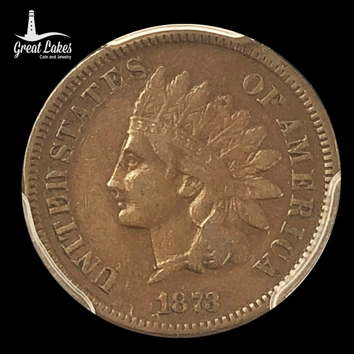 1873 1 Cent Open 3 PCGS VF30BN