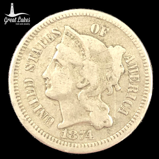 1874 3 Cent Nickel (VG)