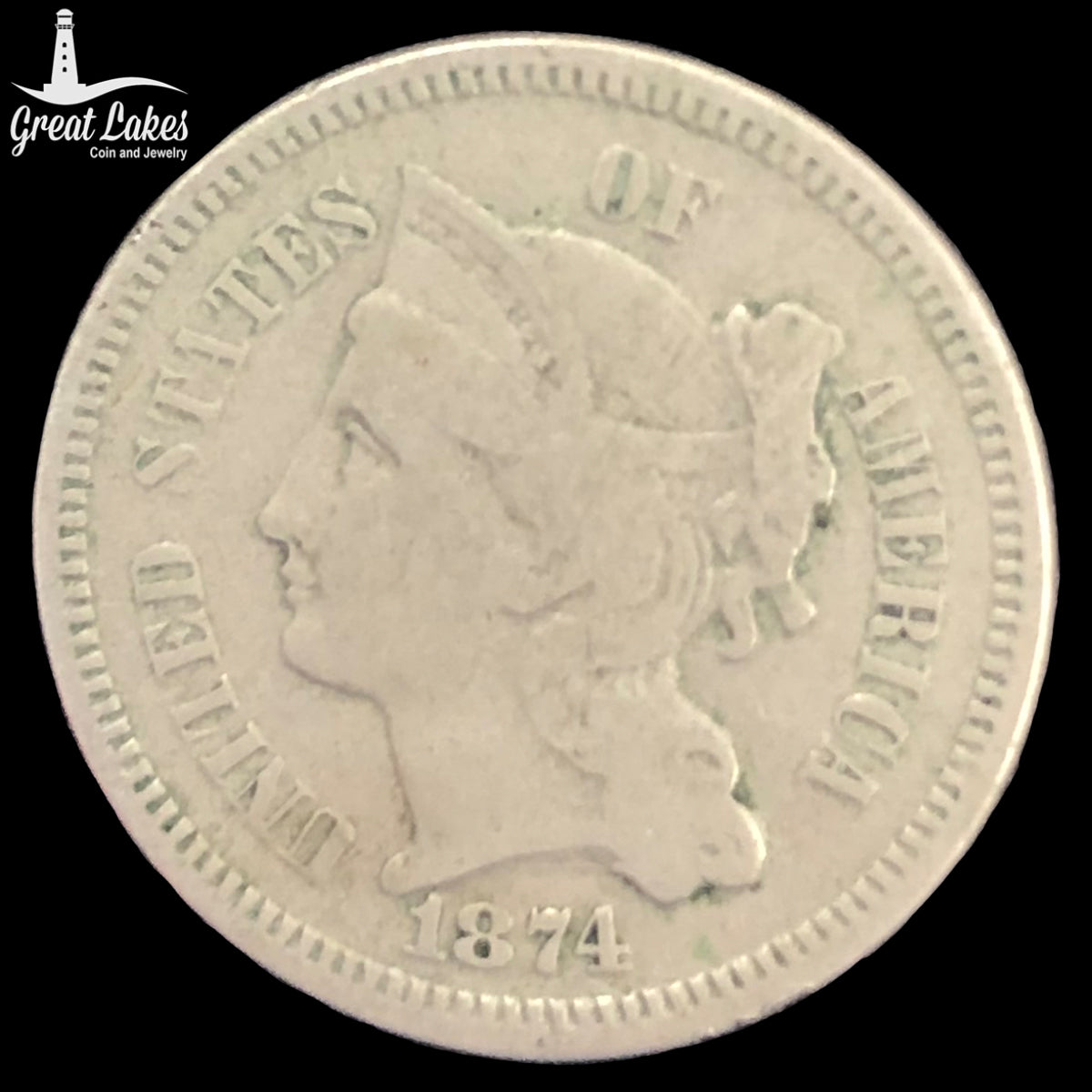 1874 Three Cent Nickel (G)