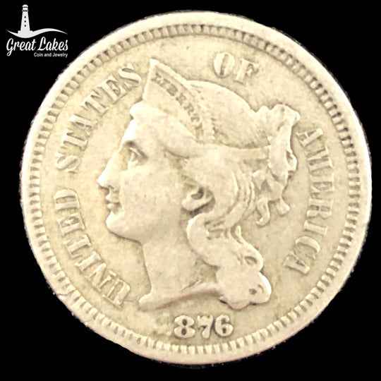 1876 3 Cent Nickel (F)