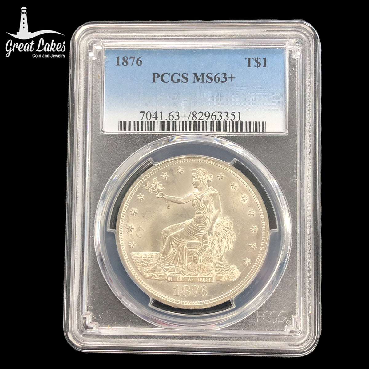 1876 Trade Dollar PCGS MS63+