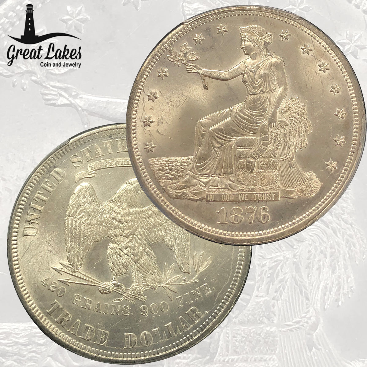1876 Trade Dollar PCGS MS63+