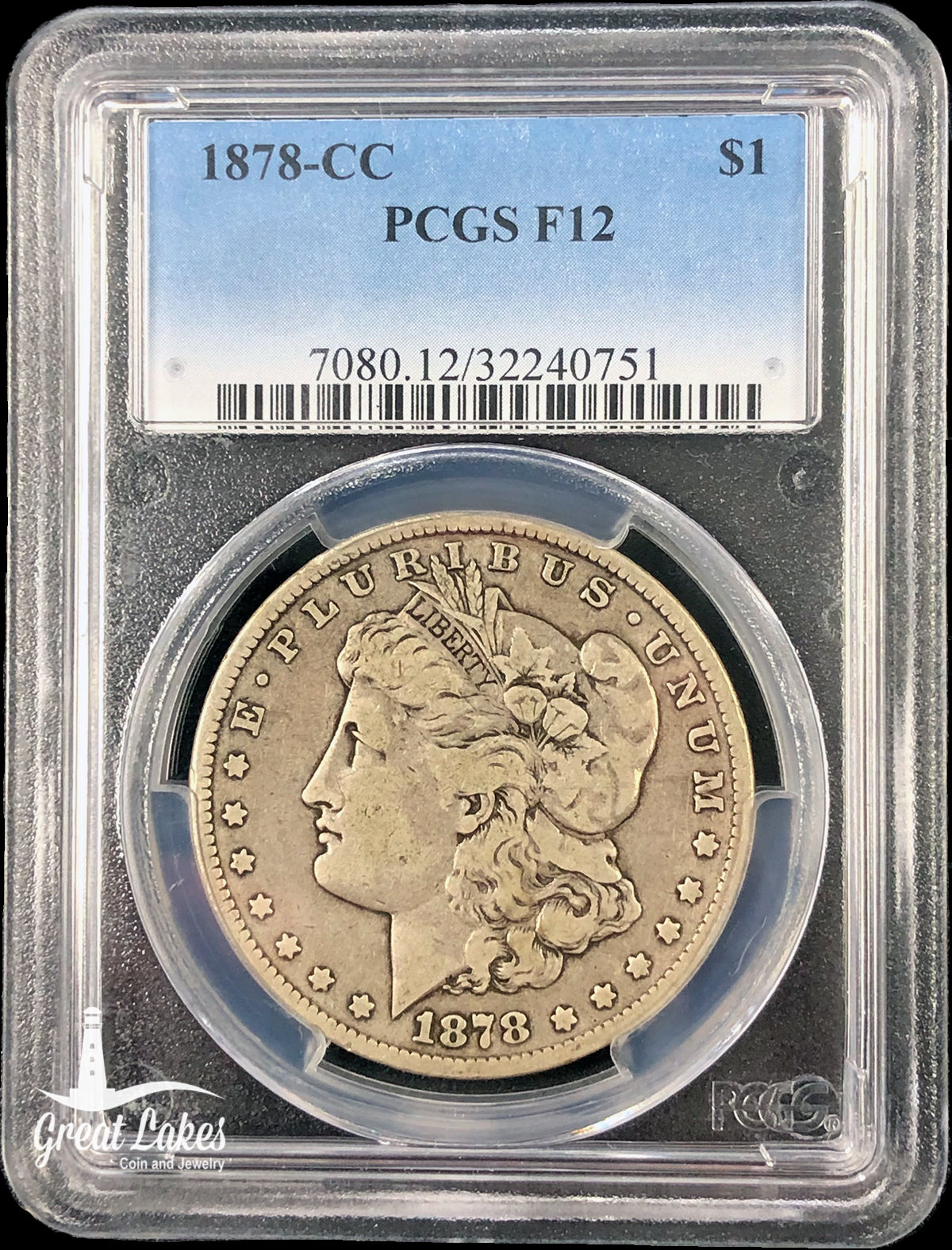 1878-CC Morgan Silver Dollar PCGS F12