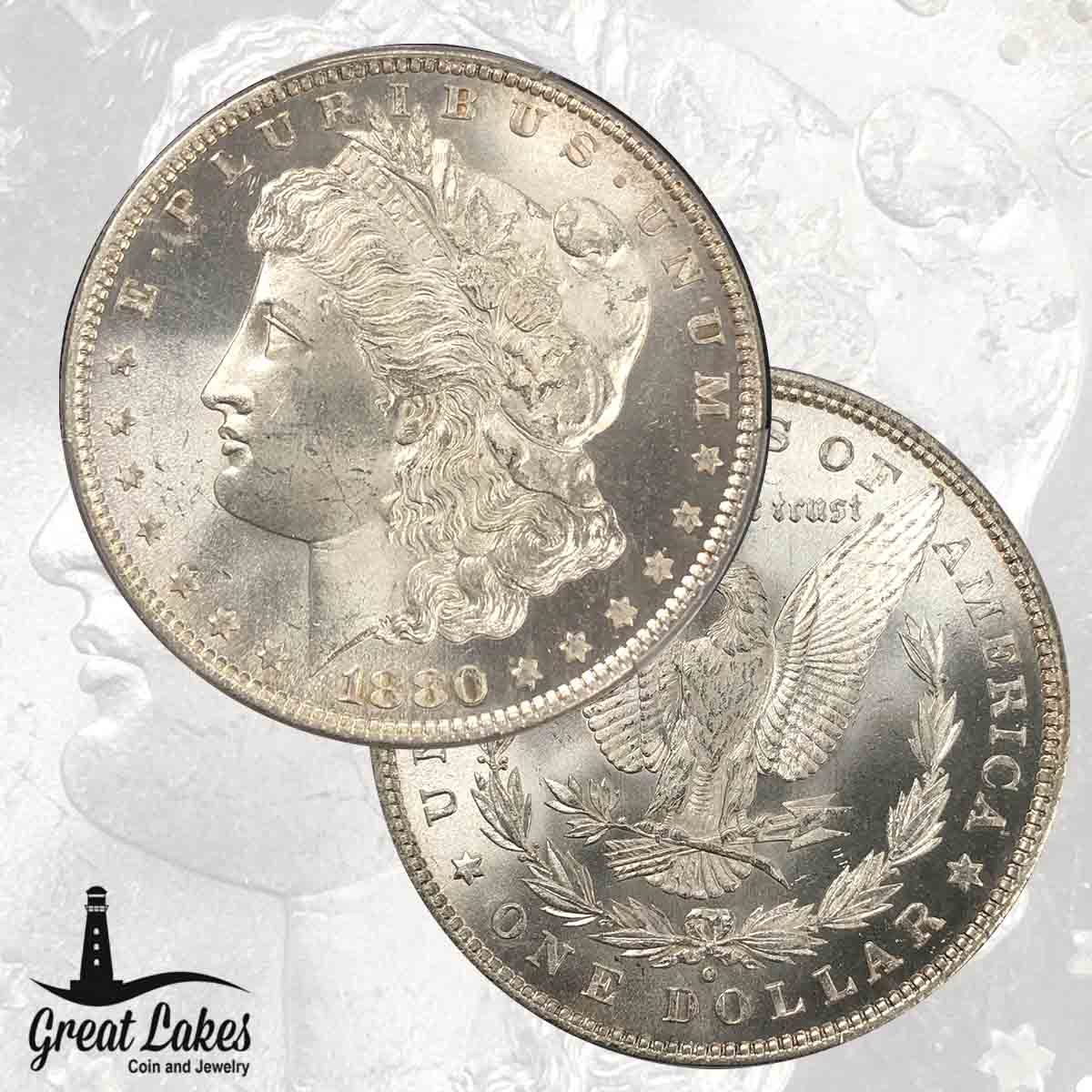 1880-O 80/79 Morgan Silver Dollar PCGS MS64