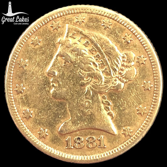 1881 $5 Liberty Gold Half Eagle (Low Premium)