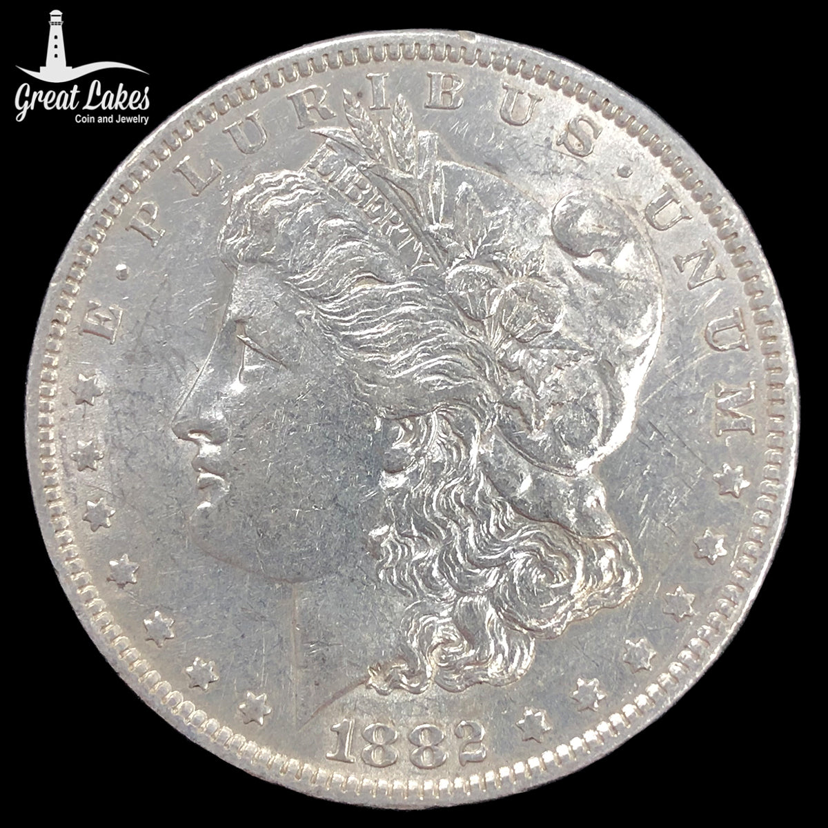 1882-O/S Morgan Silver Dollar (AU) (Cleaned)