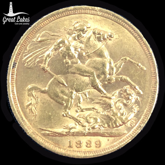 1889-S Australian Gold Sovereign Victoria Jubilee (AU)