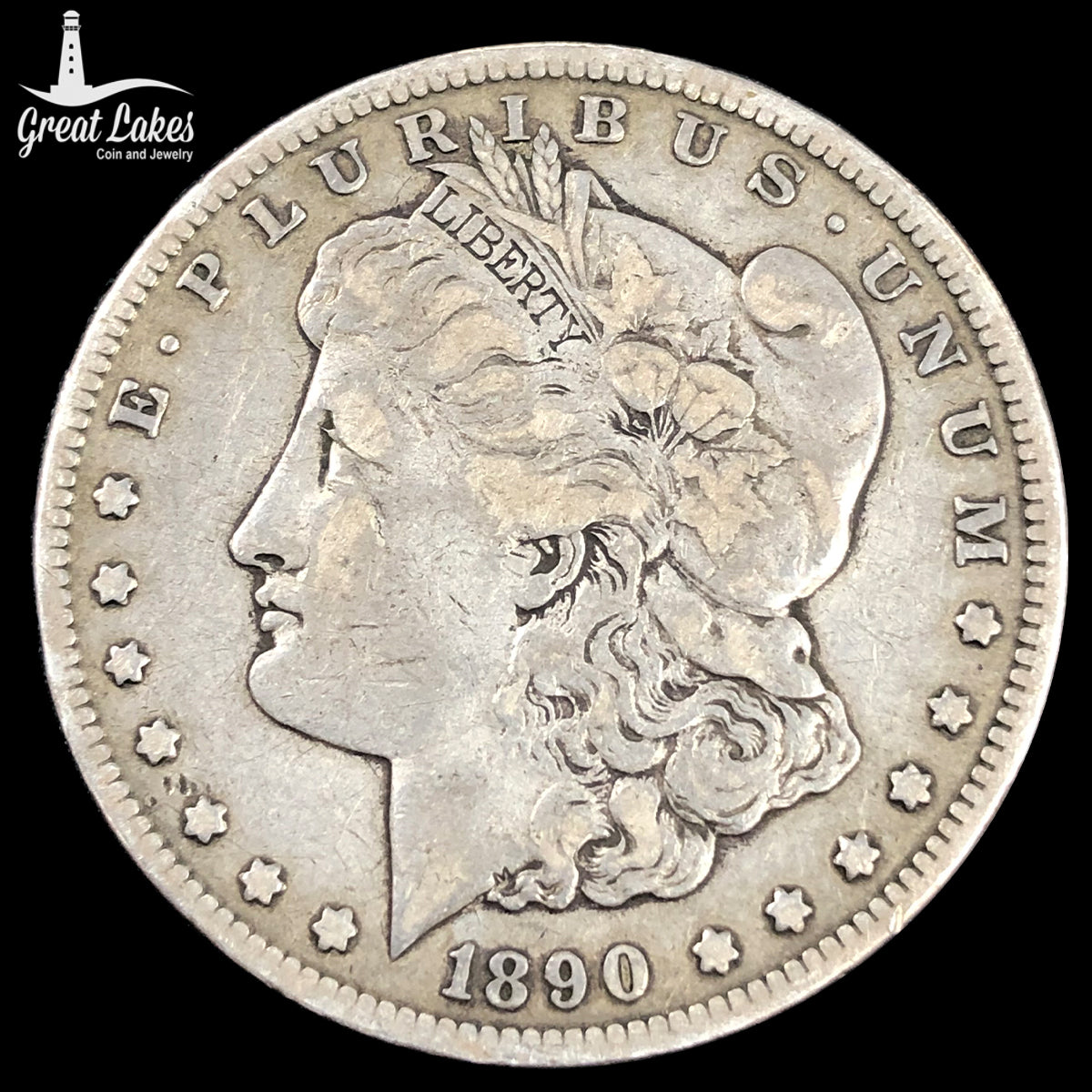 1890-CC Morgan Silver Dollar (VF)