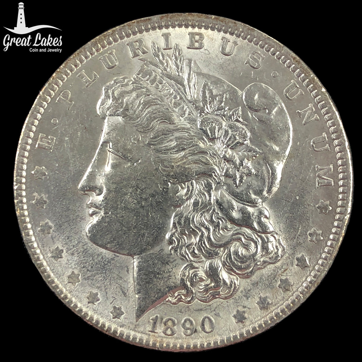1890 Morgan Silver Dollar (AU) (Cleaned)