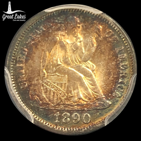 1890 Seated Liberty Dime PCGS MS63