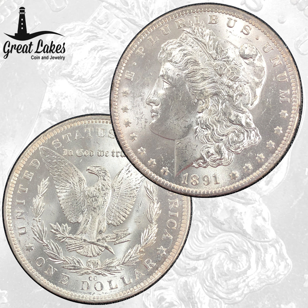 1891-CC Morgan Silver Dollar (BU)