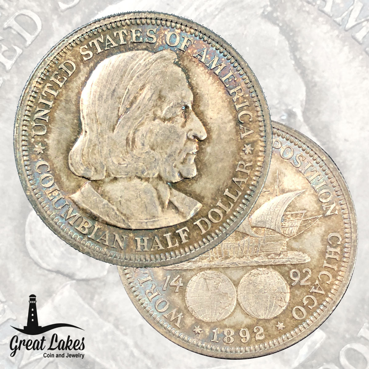 1892 Columbian Commemorative Half Dollar Toned (BU)