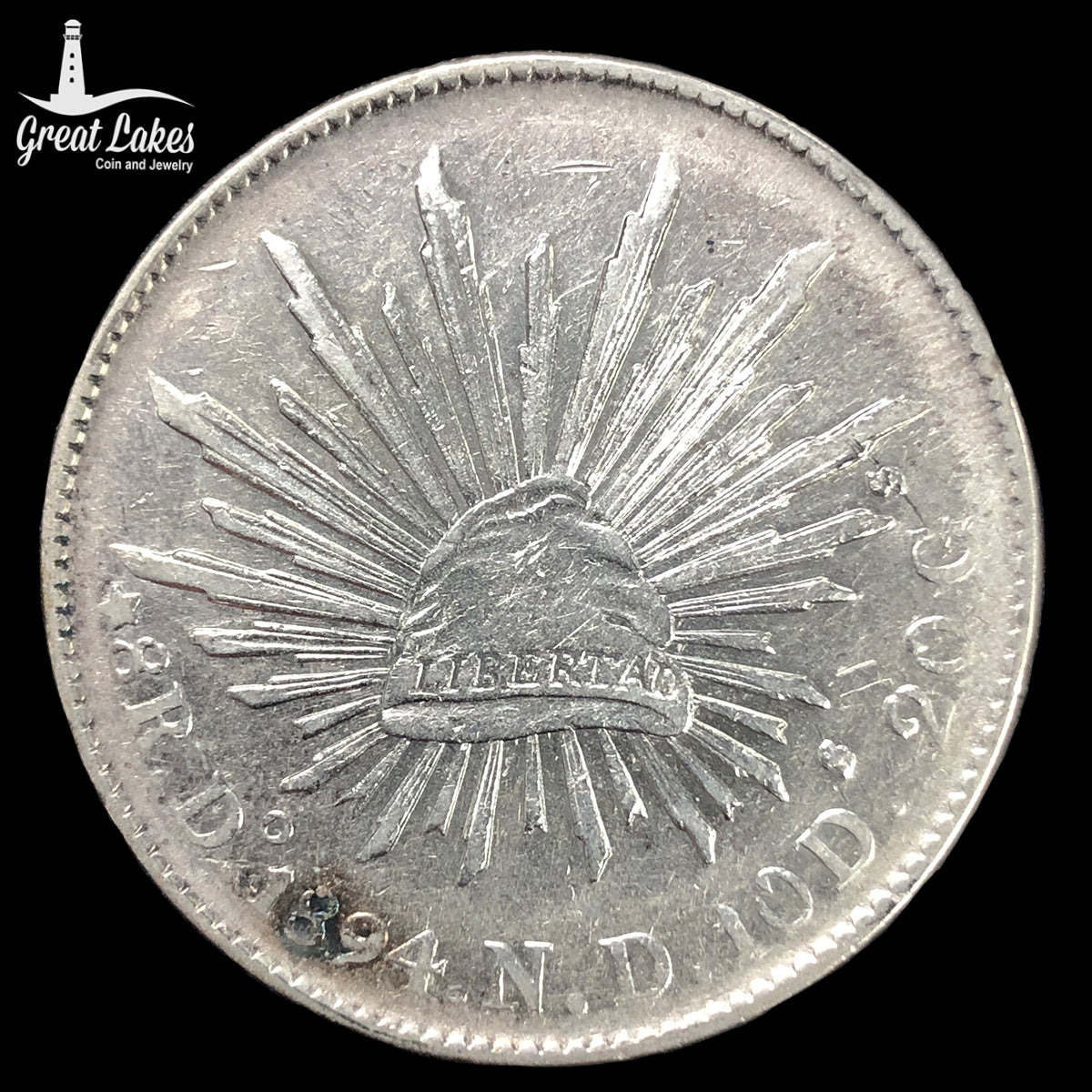 1894 Do ND Mexico 8 Reales - Durango (XF) (Cleaned)