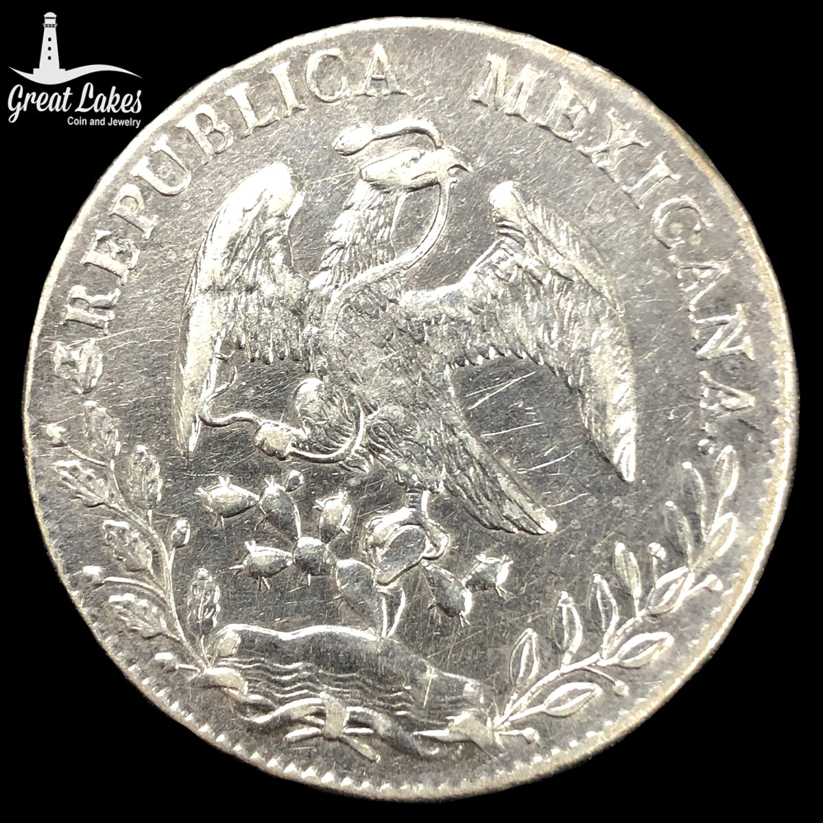 1895 Ca MM Mexico 8 Reales - Chihuahua (XF) (Cleaned)