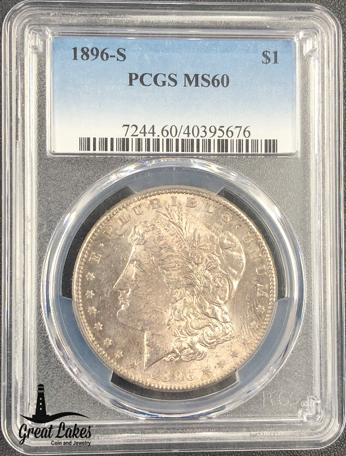 1896-S Morgan Silver Dollar PCGS MS60