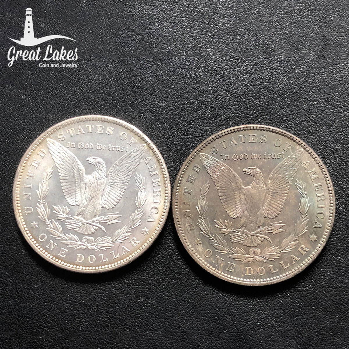 Lot of Two 1896 Morgan Silver Dollars (BU)