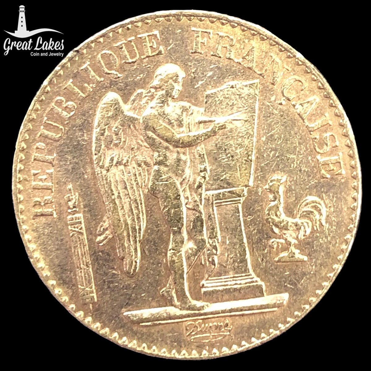 1898-A French Gold 20 Francs Lucky Angel