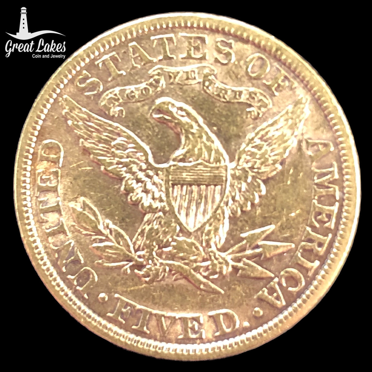 1900 $5 Liberty Gold Half Eagle (AU) (Cleaned)