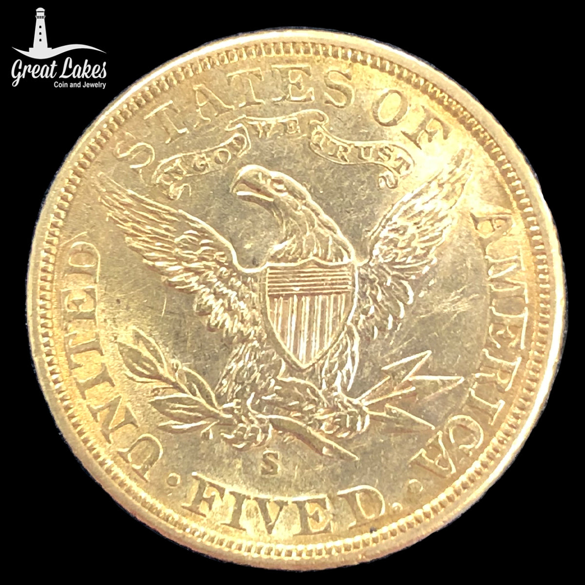 1901-S $5 Liberty Gold Half Eagle (AU) (Cleaned)