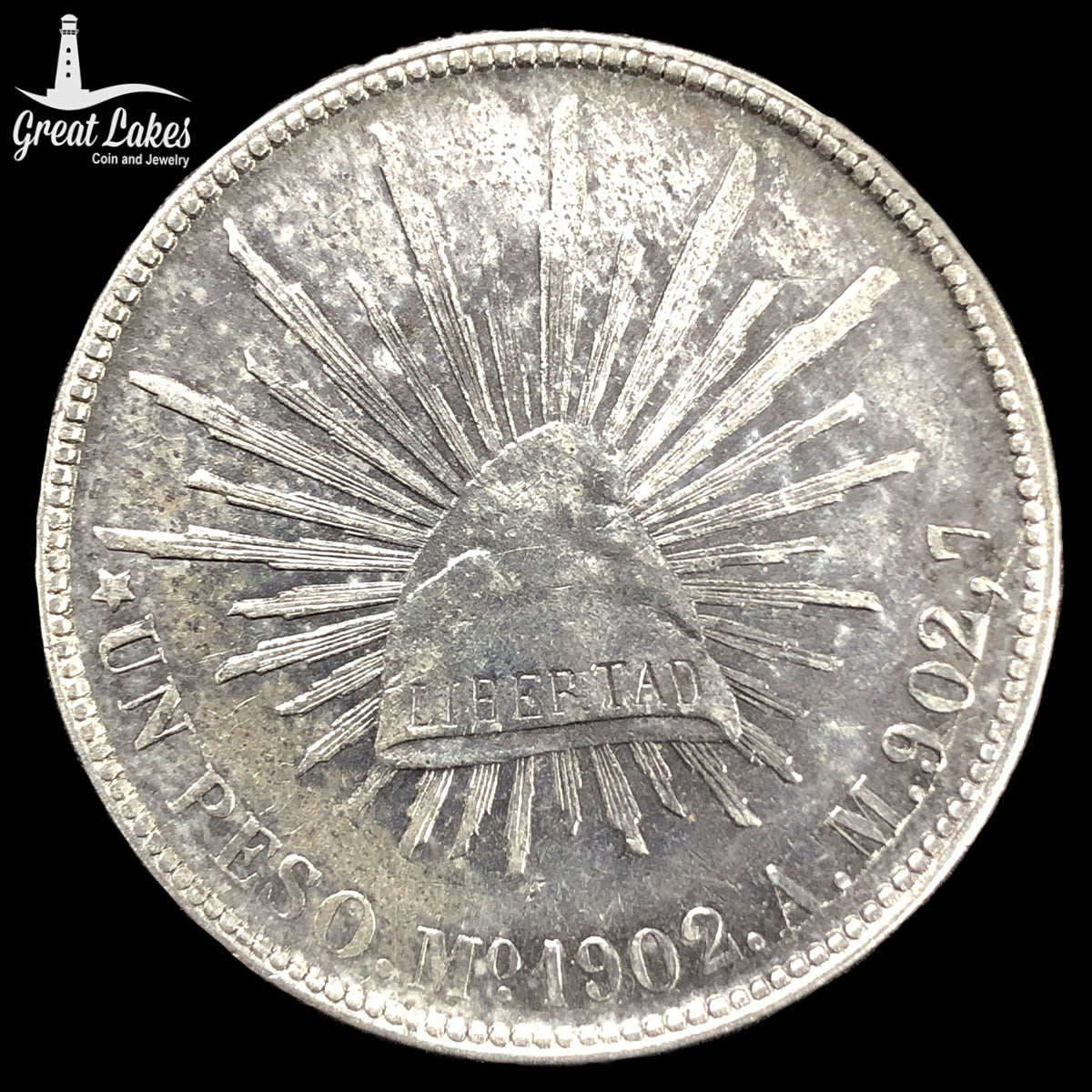 1902 Mo AM Mexico Un Peso (VF) (Cleaned)
