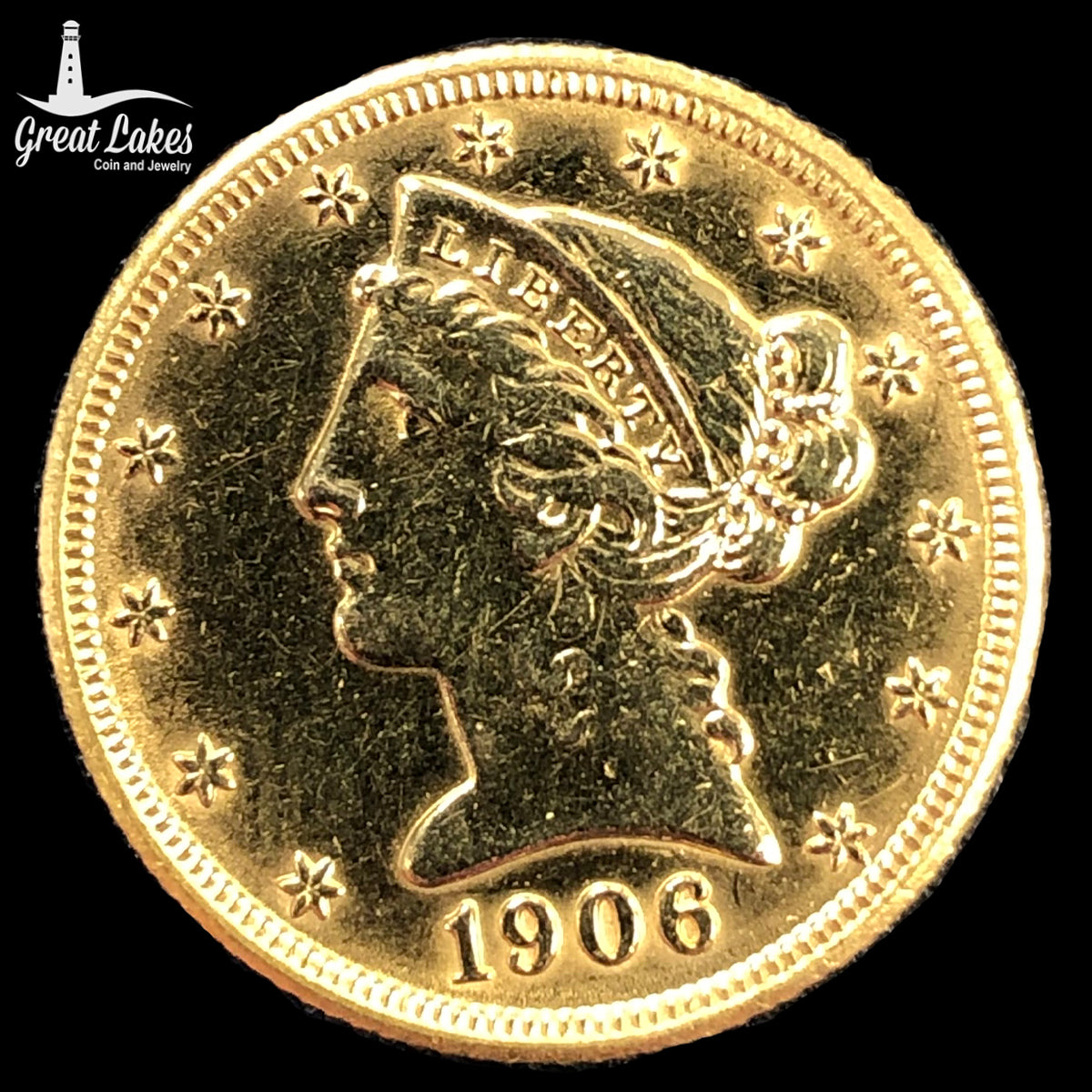 1906-D $5 Liberty Gold Half Eagle (Ex-Jewelry)