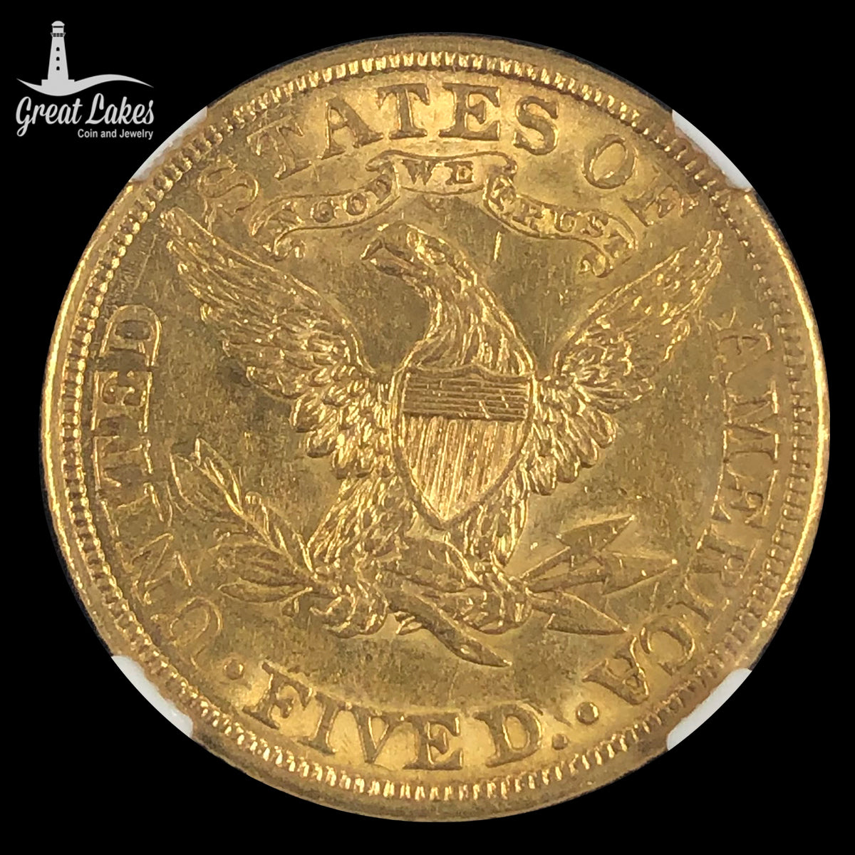 1907 $5 Liberty Gold Half Eagle NGC AU55
