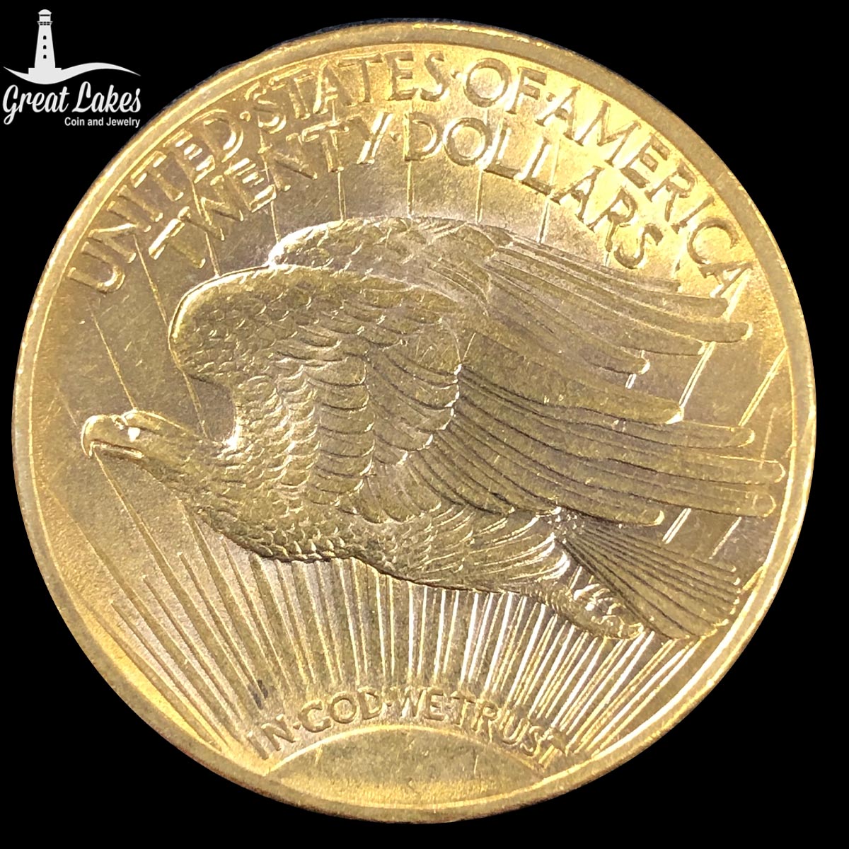 1908-D $20 Saint Gaudens Gold Double Eagle with Motto (AU)