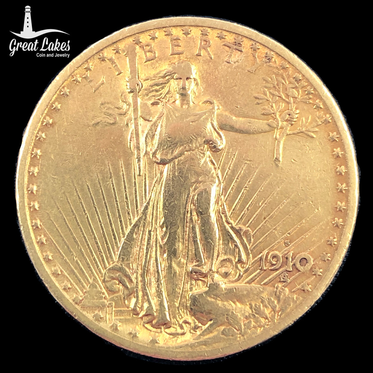 1910-S $20 Saint Gaudens Gold Double Eagle (Low Premium)