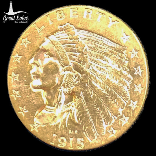 1915 $2.5 Indian Gold Quarter Eagle (AU)