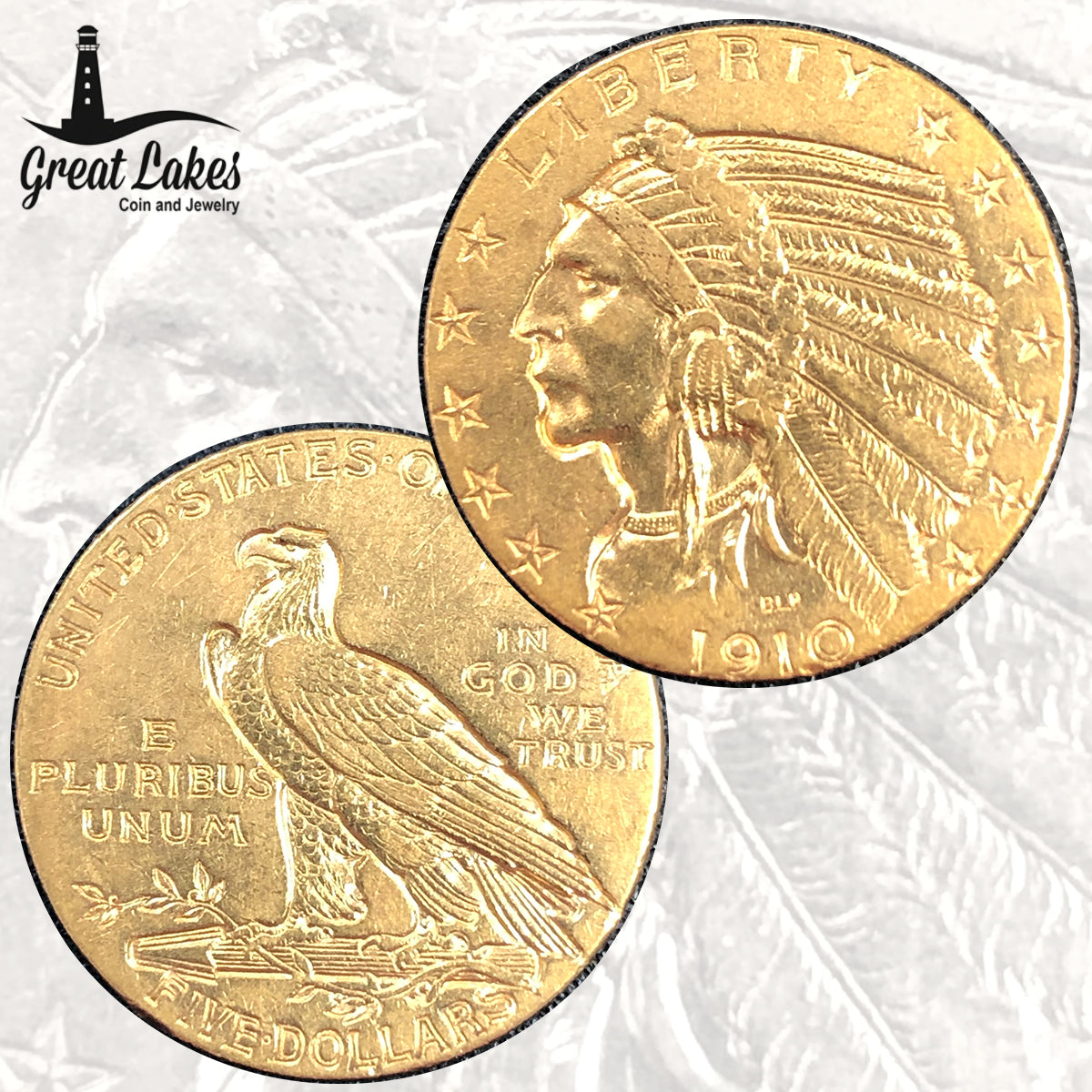 1910 $5 Indian Gold Half Eagle (XF)