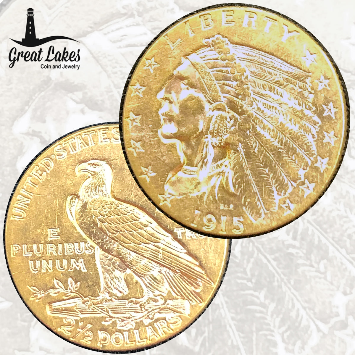 1915 $2.5 Indian Gold Quarter Eagle (AU)