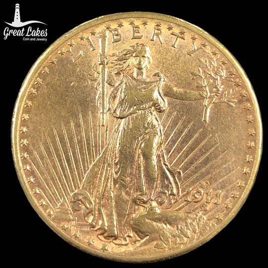 1911-D $20 Saint Gaudens Gold Double Eagle (XF)