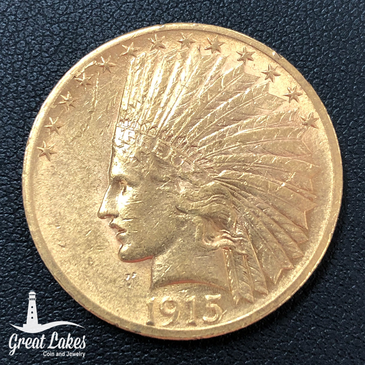 1915 $10 Indian Gold Eagle (AU)