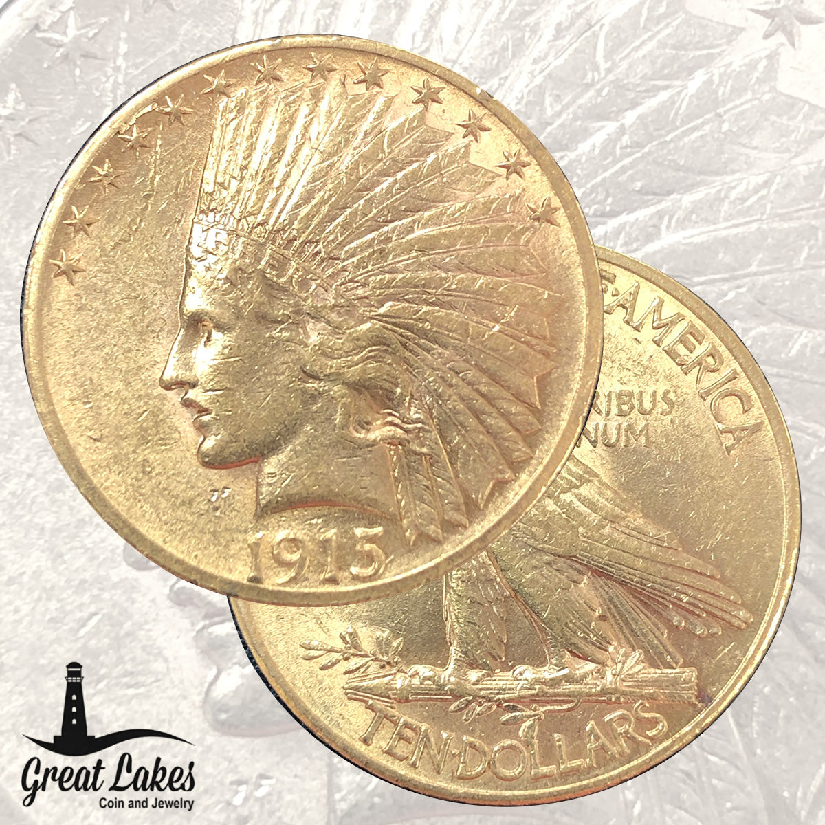 1915 $10 Indian Gold Eagle (AU)