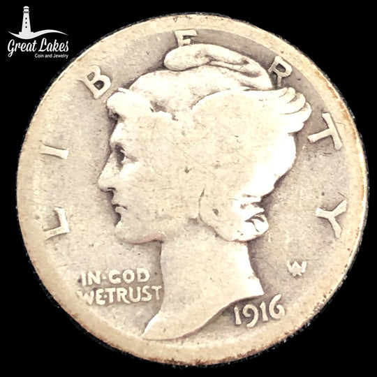 1916-D Mercury Dime (AG)