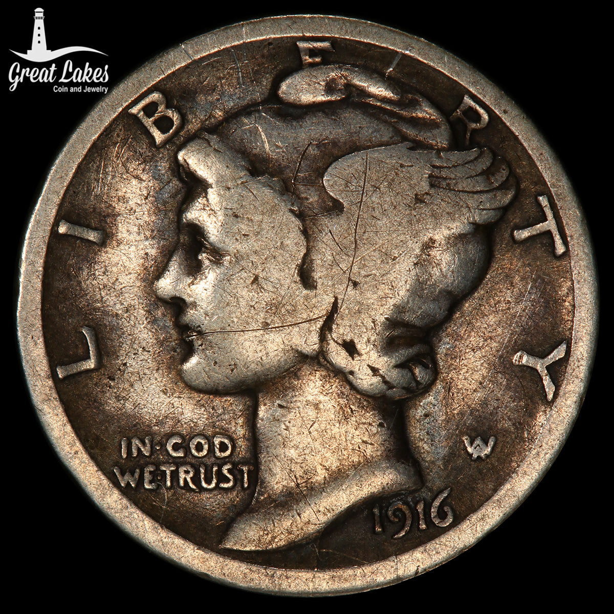 1916-D Mercury Dime PCGS VG08