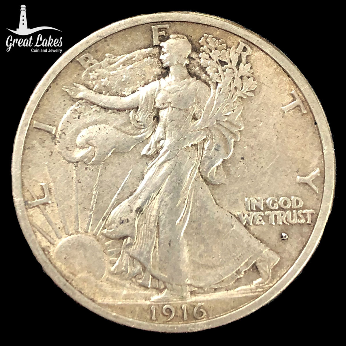 1916-D Walking Liberty Half Dollar (XF)