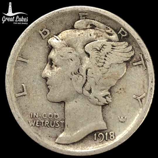 1918-D Mercury Dime (VF)